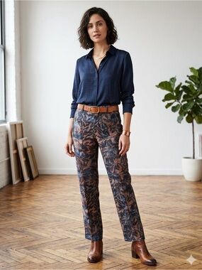 PERUVIAN CONNECTION NWOT Leaf Printed Pants